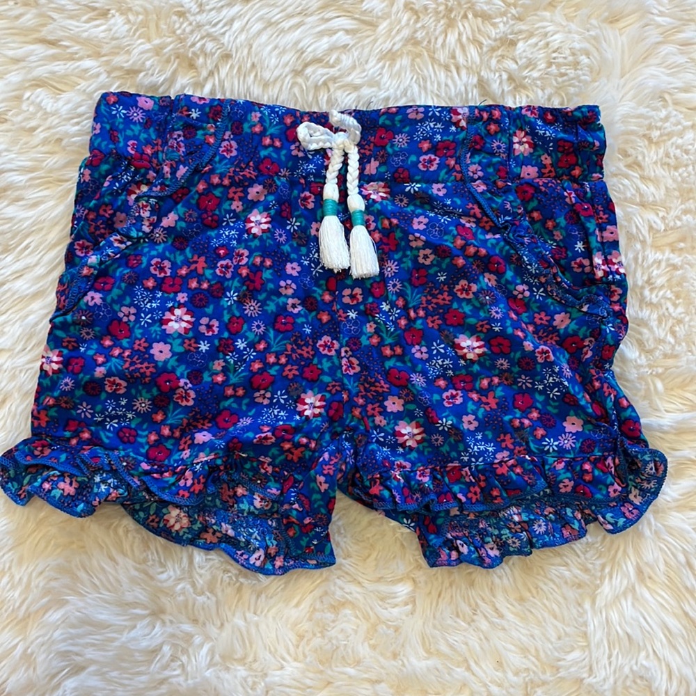 Girls floral soft shorts super cute wonder nation ruffle detail